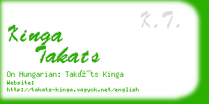 kinga takats business card